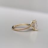 5.70 CT Elongated Cushion Hidden Halo Moissanite Engagement Ring 2