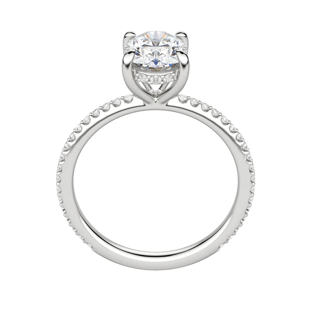 
                  
                    1.91 CT Oval Solitaire Moissanite Engagement Ring With Pave Setting 5
                  
                
