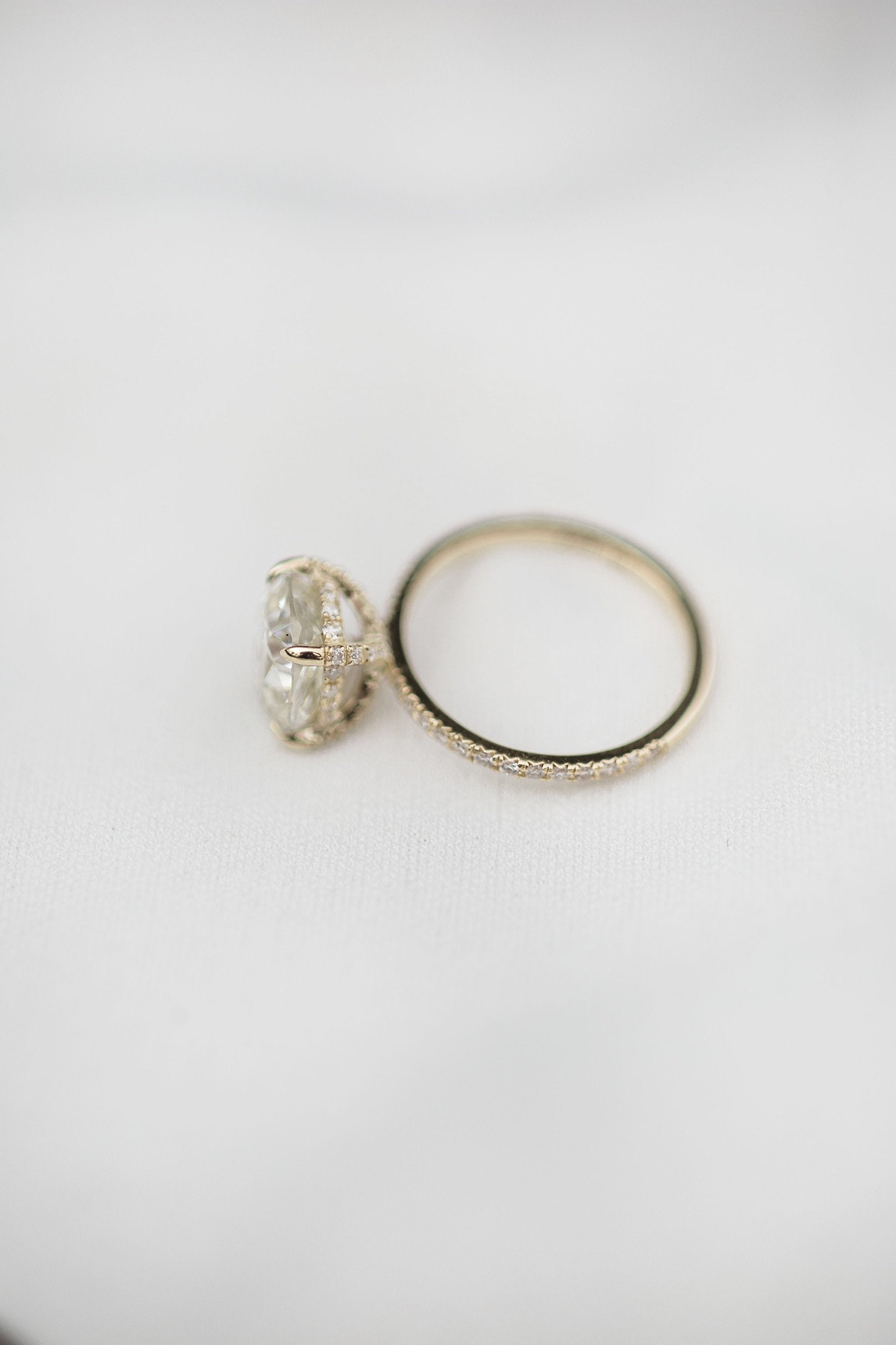 2.77 CT Cushion Cut Hidden Halo Pave Moissanite Engagement Ring 9
