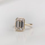 4.90 CT Emerald Cut Bezel Solitaire Moissanite Engagement Ring 4