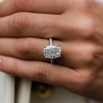 5.70 CT Cushion Solitaire Pave Moissanite Engagement Ring 1