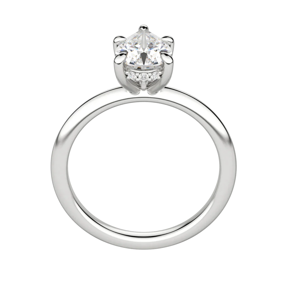 
                  
                    1.33 CT Pear Solitaire Moissanite Engagement Ring With Hidden Halo Setting 6
                  
                