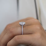 2.90 CT Oval Hidden Halo & Pave Moissanite Engagement Ring 5