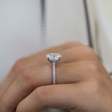 2.90 CT Oval Hidden Halo & Pave Moissanite Engagement Ring 5