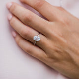 2.10 CT Oval Hidden Halo Moissanite Engagement Ring 3