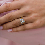 4.0 CT Asscher Solitaire Bezel Moissanite Engagement Ring 3