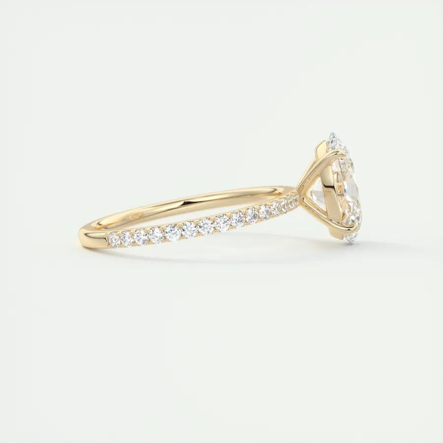 1.91 CT Oval Cut Pave Moissanite Engagement Ring 10