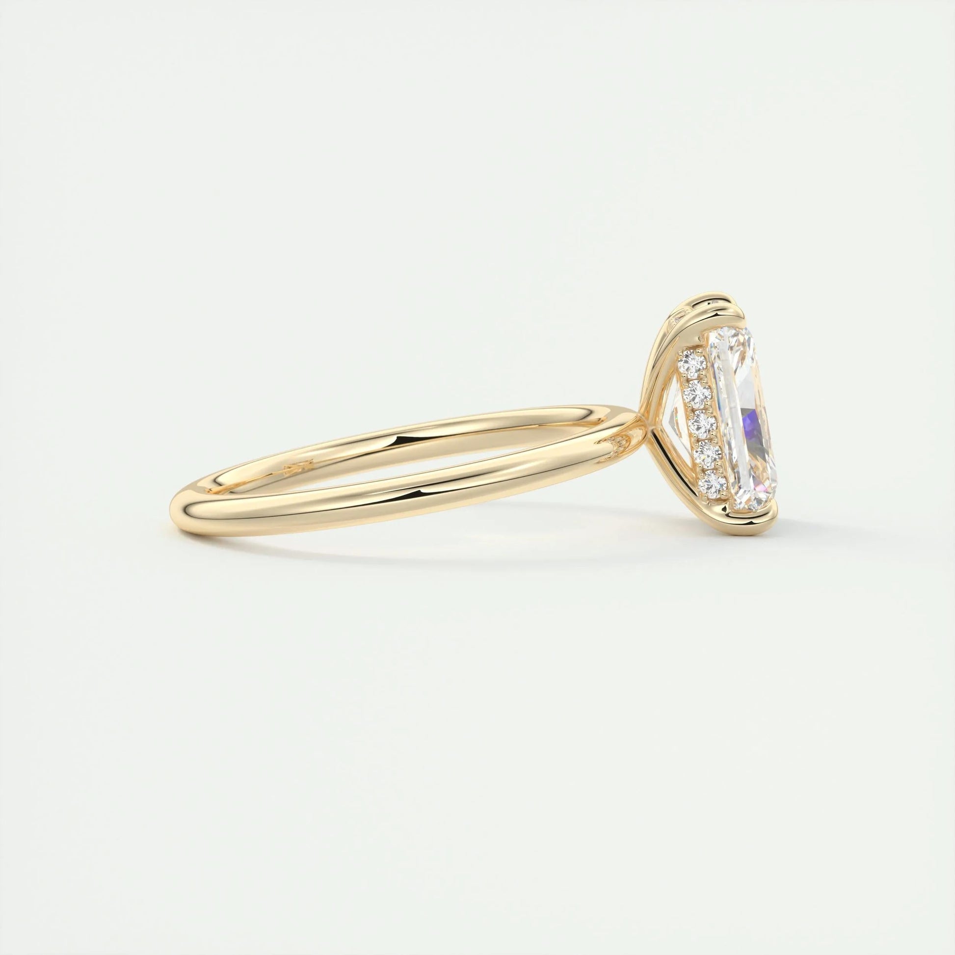 2.10 CT Radiant Hidden Halo Moissanite Engagement Ring 9