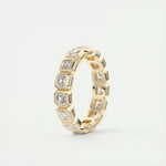 2.25 Asscher Cut Full Bezel Setting Moissanite Bridal Wedding Band 7