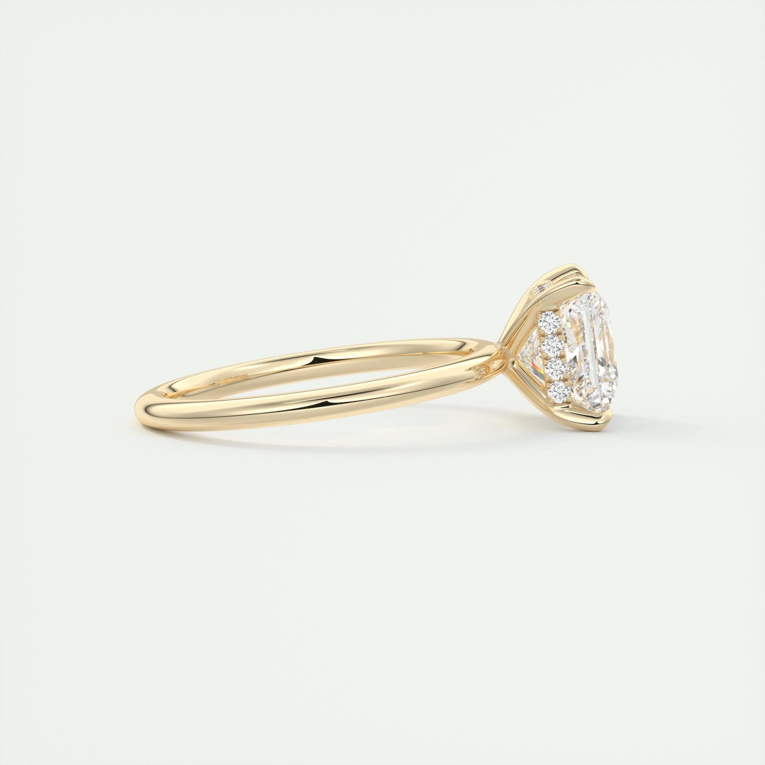 2.08 CT Princess Hidden Halo Moissanite Engagement Ring 9