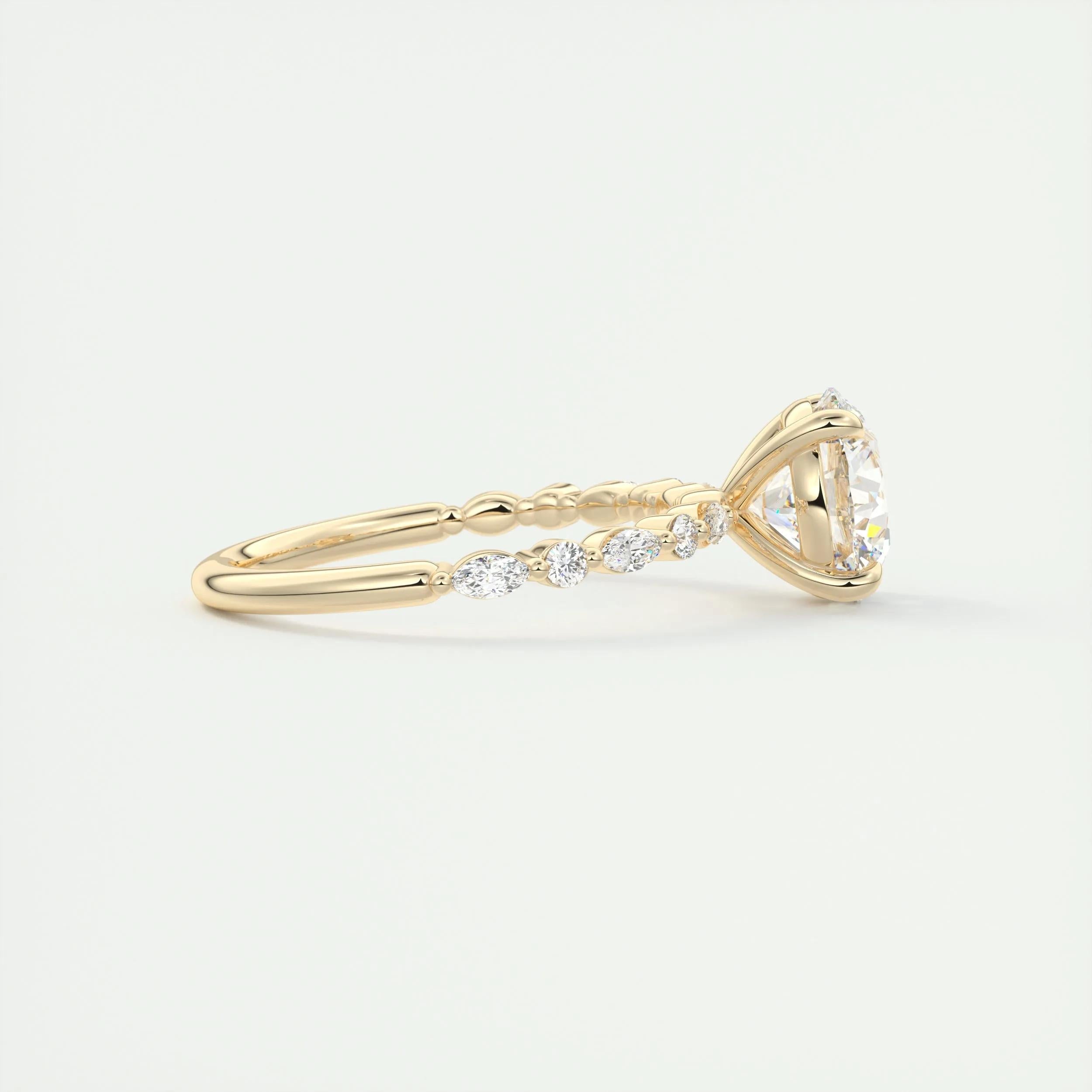 2.0 CT Round Pave Moissanite Engagement Ring 9