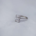 2.70 CT Radiant Solitaire Hidden Halo Pave Moissanite Engagement Ring 7