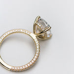 5.70 CT Elongated Cushion Hidden Halo Moissanite Engagement Ring 4