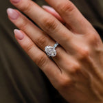 5.10 CT Oval Cut Hidden Halo Moissanite Engagement Ring 5