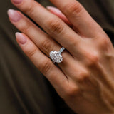 5.10 CT Oval Cut Hidden Halo Moissanite Engagement Ring 5