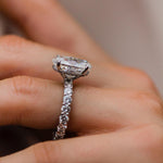 5.10 CT Oval Cut Hidden Halo Moissanite Engagement Ring 4