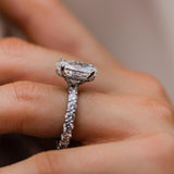 5.10 CT Oval Cut Hidden Halo Moissanite Engagement Ring 4