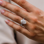 5.10 CT Oval Cut Hidden Halo Moissanite Engagement Ring 2