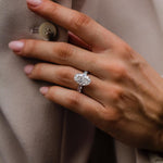 5.10 CT Oval Cut Hidden Halo Moissanite Engagement Ring 3