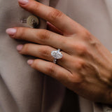 5.10 CT Oval Cut Hidden Halo Moissanite Engagement Ring 3