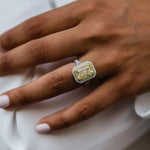 3.55 CT Canary Crushed Ice Radiant Moissanite Engagement Ring 1