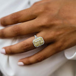3.55 CT Canary Crushed Ice Radiant Moissanite Engagement Ring 2