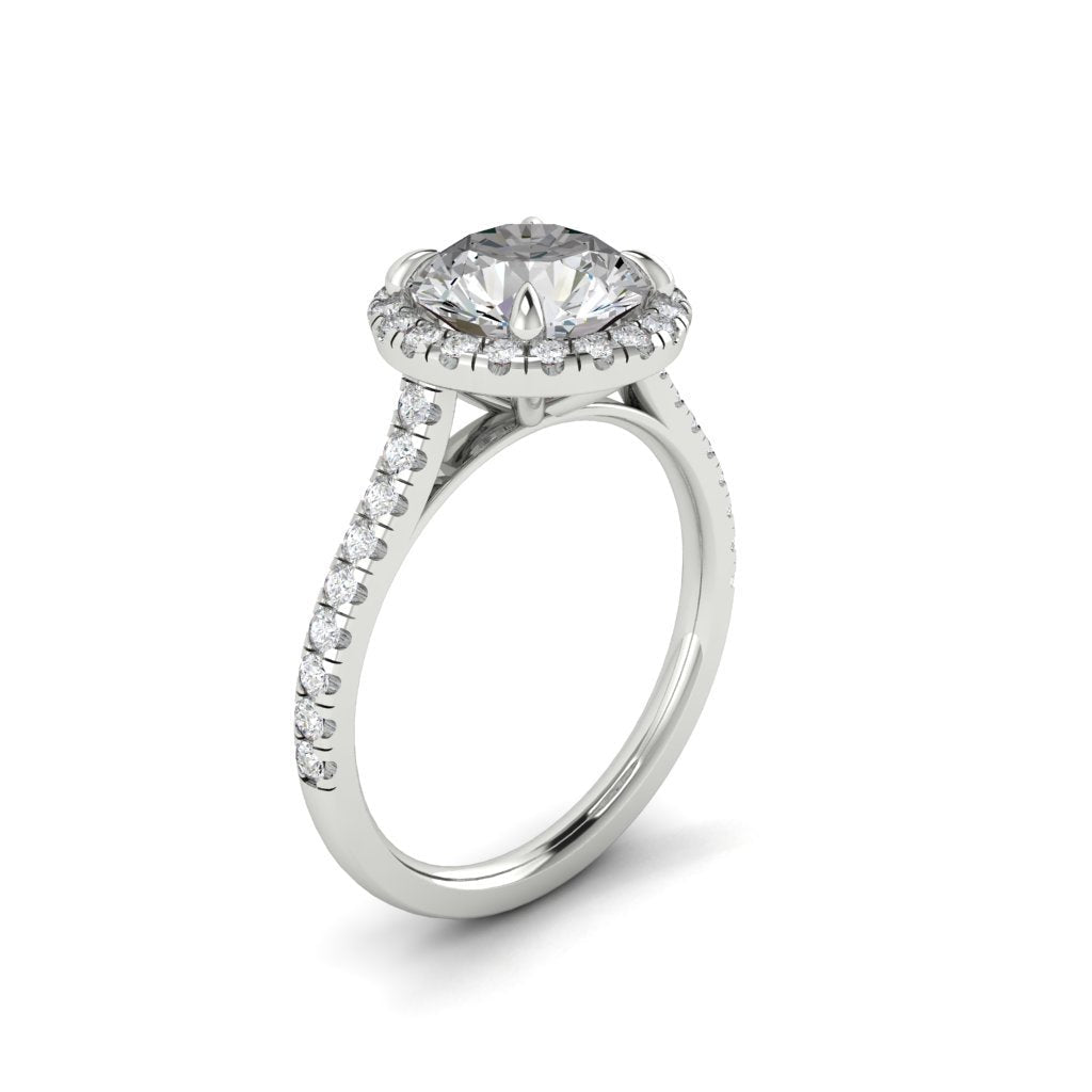 
                  
                    1.5 CT Round Cut Halo Pave Moissanite Engagement Ring 7
                  
                