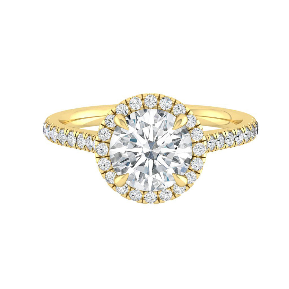 
                  
                    1.5 CT Round Cut Halo Pave Moissanite Engagement Ring 8
                  
                
