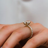 3.50 CT Oval Hidden Halo & Pave Moissanite Engagement Ring 3