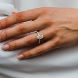 3.50 CT Oval Hidden Halo & Pave Moissanite Engagement Ring 4