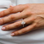 3.50 CT Oval Hidden Halo & Pave Moissanite Engagement Ring 2