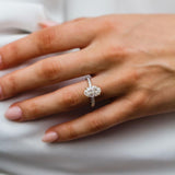 3.50 CT Oval Hidden Halo & Pave Moissanite Engagement Ring 2