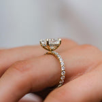 3.50 CT Oval Hidden Halo & Pave Moissanite Engagement Ring 5