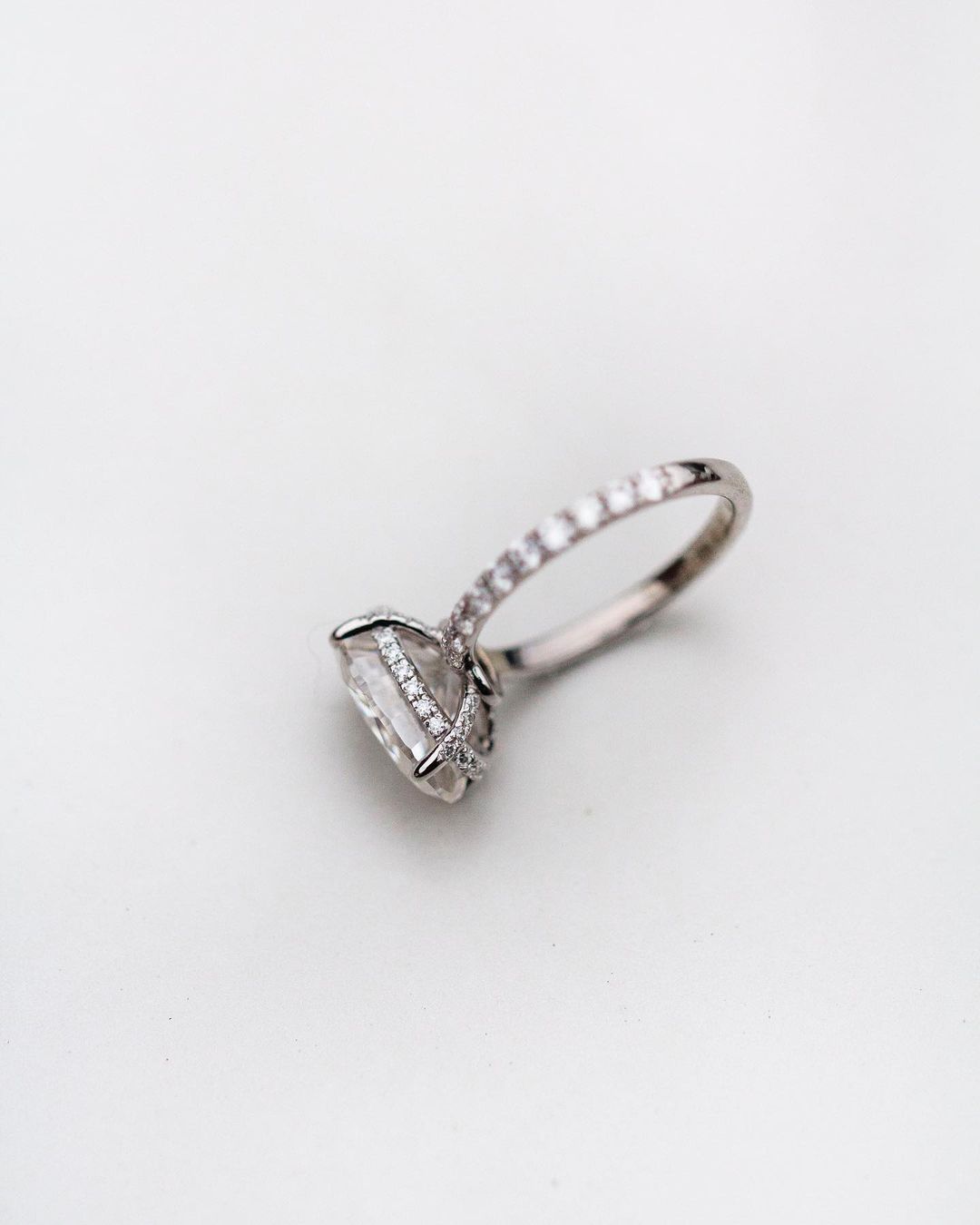 5.0 CT Oval Cut Hidden Halo Moissanite Engagement Ring 5