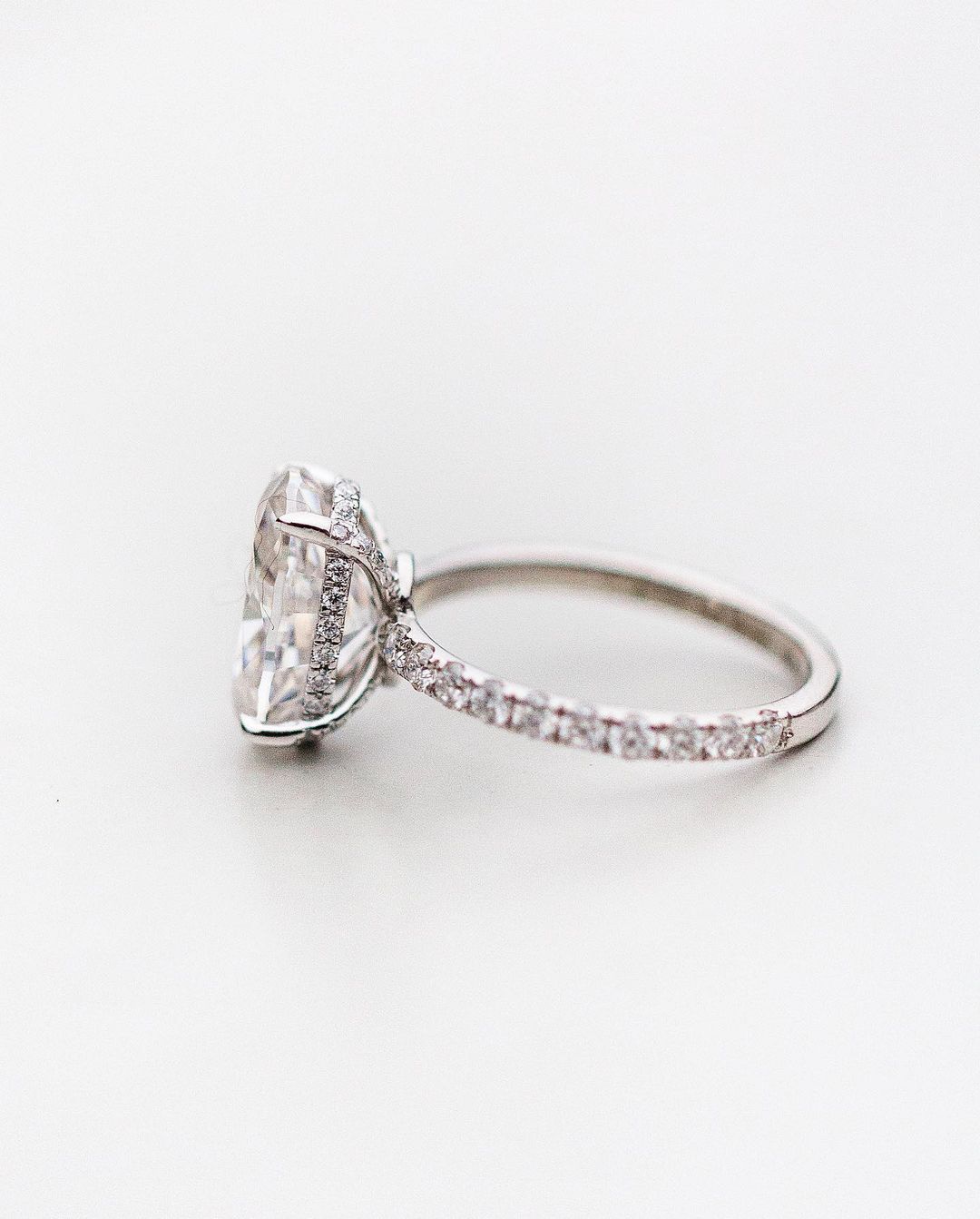 5.0 CT Oval Cut Hidden Halo Moissanite Engagement Ring 3