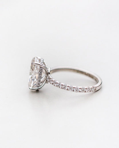 5.0 CT Oval Cut Hidden Halo Moissanite Engagement Ring 3