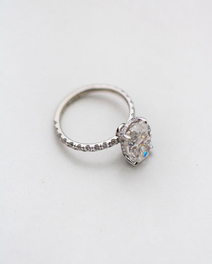 5.0 CT Oval Cut Hidden Halo Moissanite Engagement Ring 1
