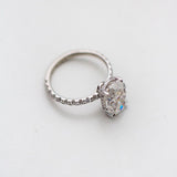 5.0 CT Oval Cut Hidden Halo Moissanite Engagement Ring 2