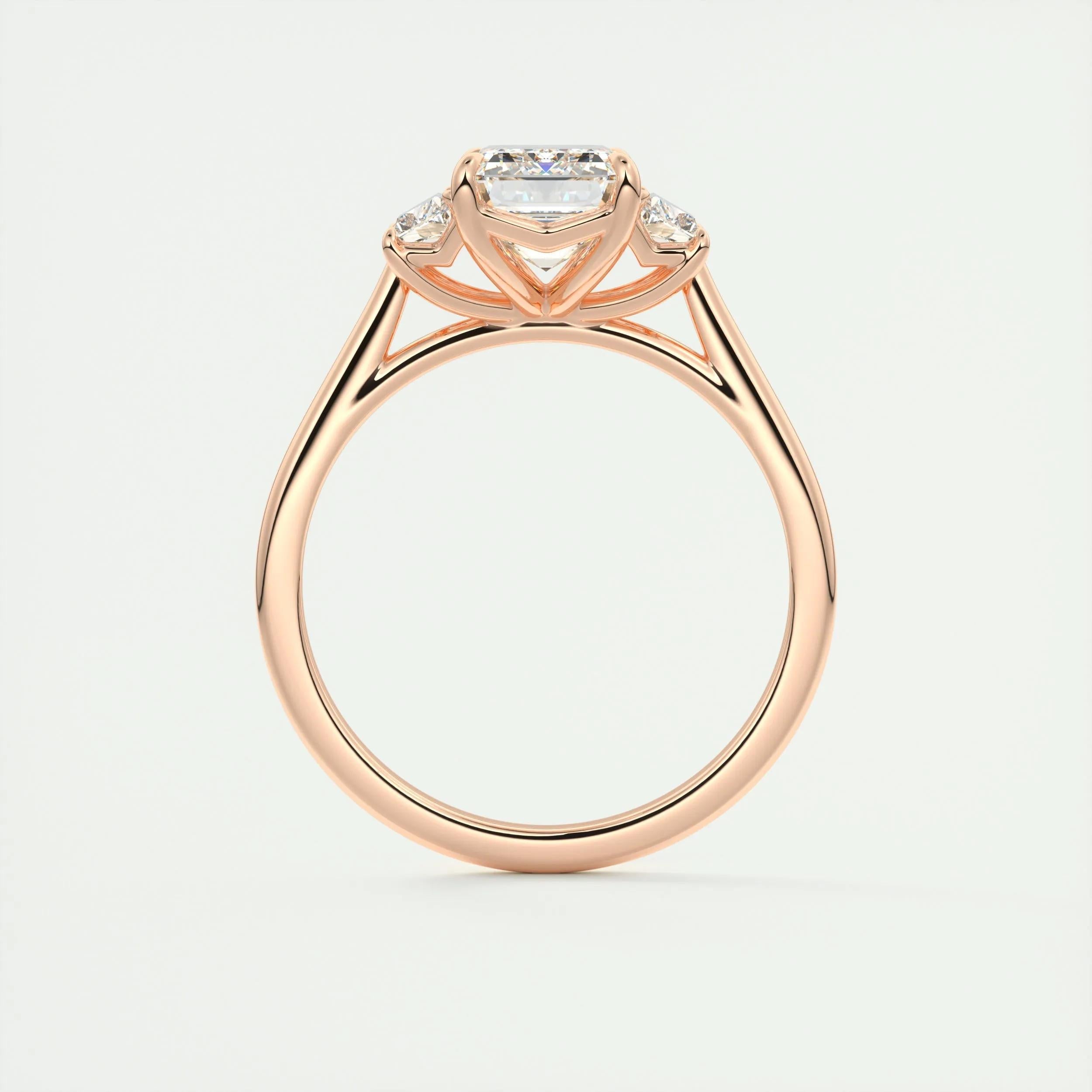 1.91 CT Emerald Cut Three Stone Moissanite Engagement Ring 22