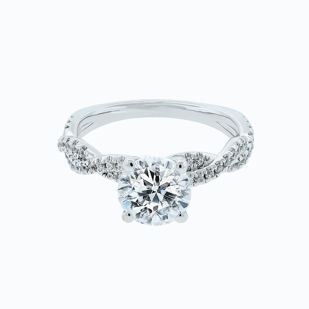 1.50 CT Round Shaped Moissanite Solitaire Twisted Engagement Ring