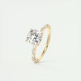 2.15 CT Cushion Cut Pave Moissanite Engagement Ring 11