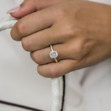 2.0 CT Cushion Hidden Halo & Pave Moissanite Engagement Ring 7