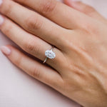 2.10 CT Oval Hidden Halo Moissanite Engagement Ring 4