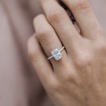 2.70 CT Radiant Solitaire Hidden Halo Pave Moissanite Engagement Ring 1