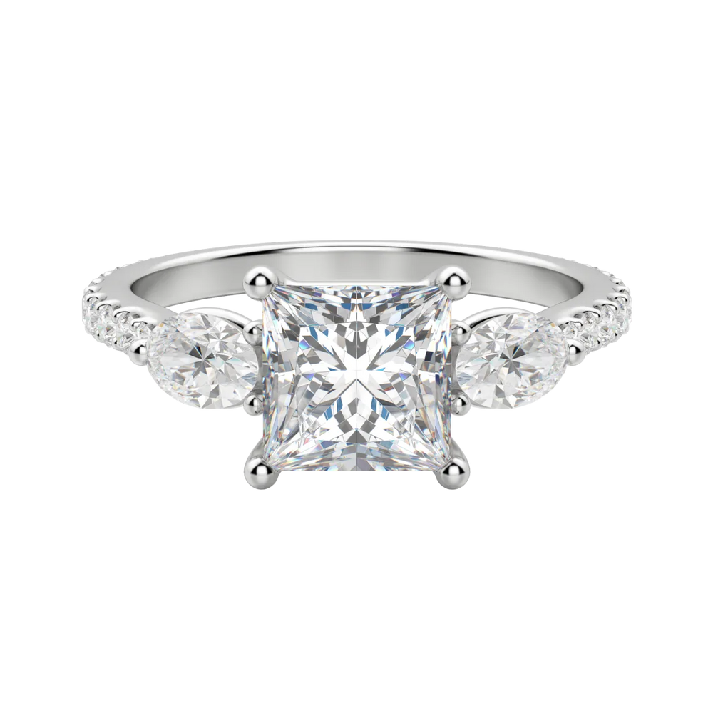 
                  
                    2.78 CT Princess 3 Stone Moissanite Engagement Ring
                  
                