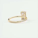 1.91 CT Emerald Cut Pave Moissanite Engagement Ring 10