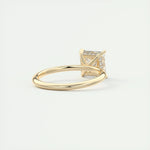2.08 CT Princess Hidden Halo Moissanite Engagement Ring 10