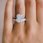 5.50 CT Emerald Hidden Halo Moissanite Engagement Ring 9