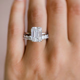 5.50 CT Emerald Hidden Halo Moissanite Engagement Ring 9