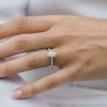 1.85 CT Oval Hidden Halo & Pave Moissanite Engagement Ring 7